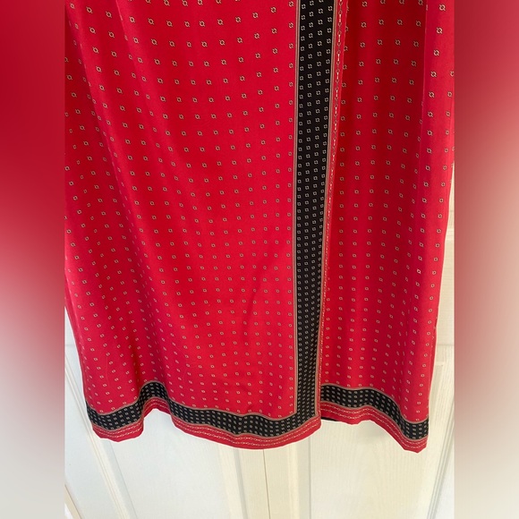 Liz Claiborne Red Long Maxi Silk Boho Style Skirt - Picture 10 of 12